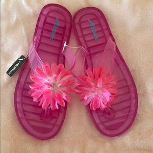 Pink Floral Jelly Sandals